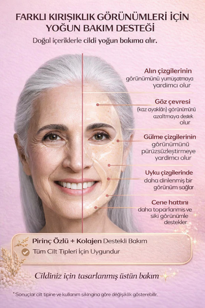 Pirinç Özlü Işıltı Veren Kolajen Maske