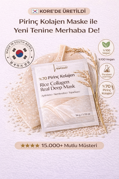 Pirinç Özlü Işıltı Veren Kolajen Maske