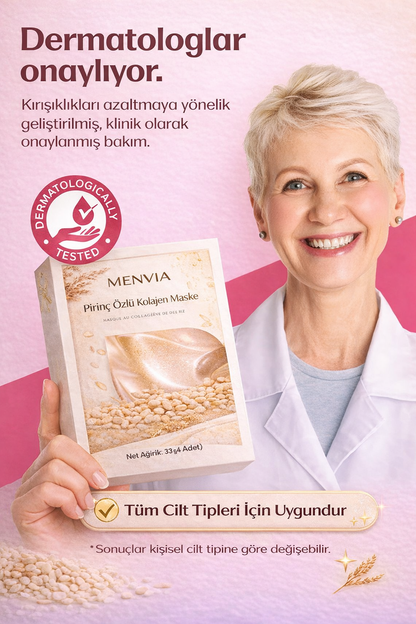 Pirinç Özlü Işıltı Veren Kolajen Maske