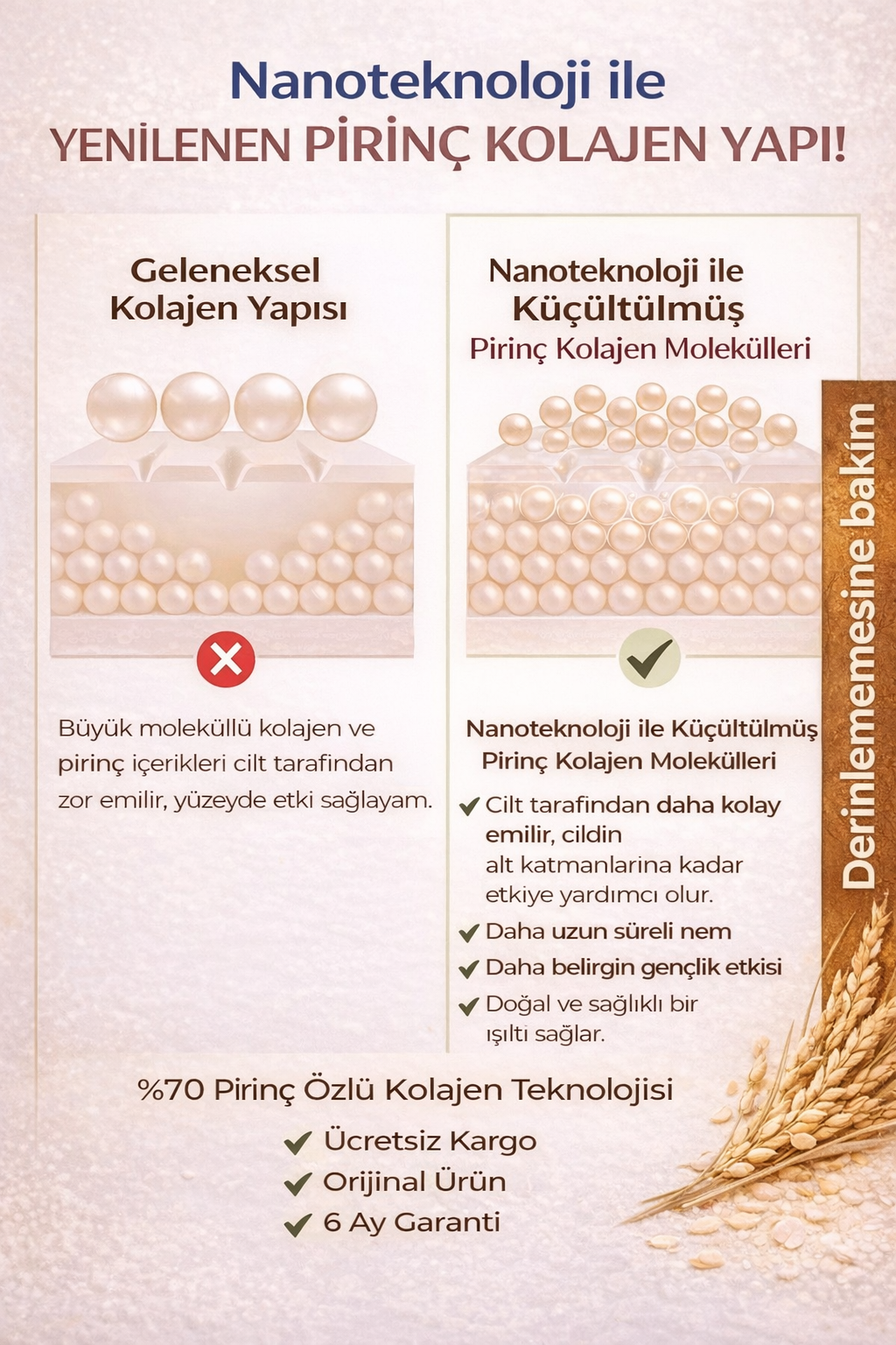 Pirinç Özlü Işıltı Veren Kolajen Maske